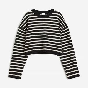 H&M Black & beige striped sweater SIZE S